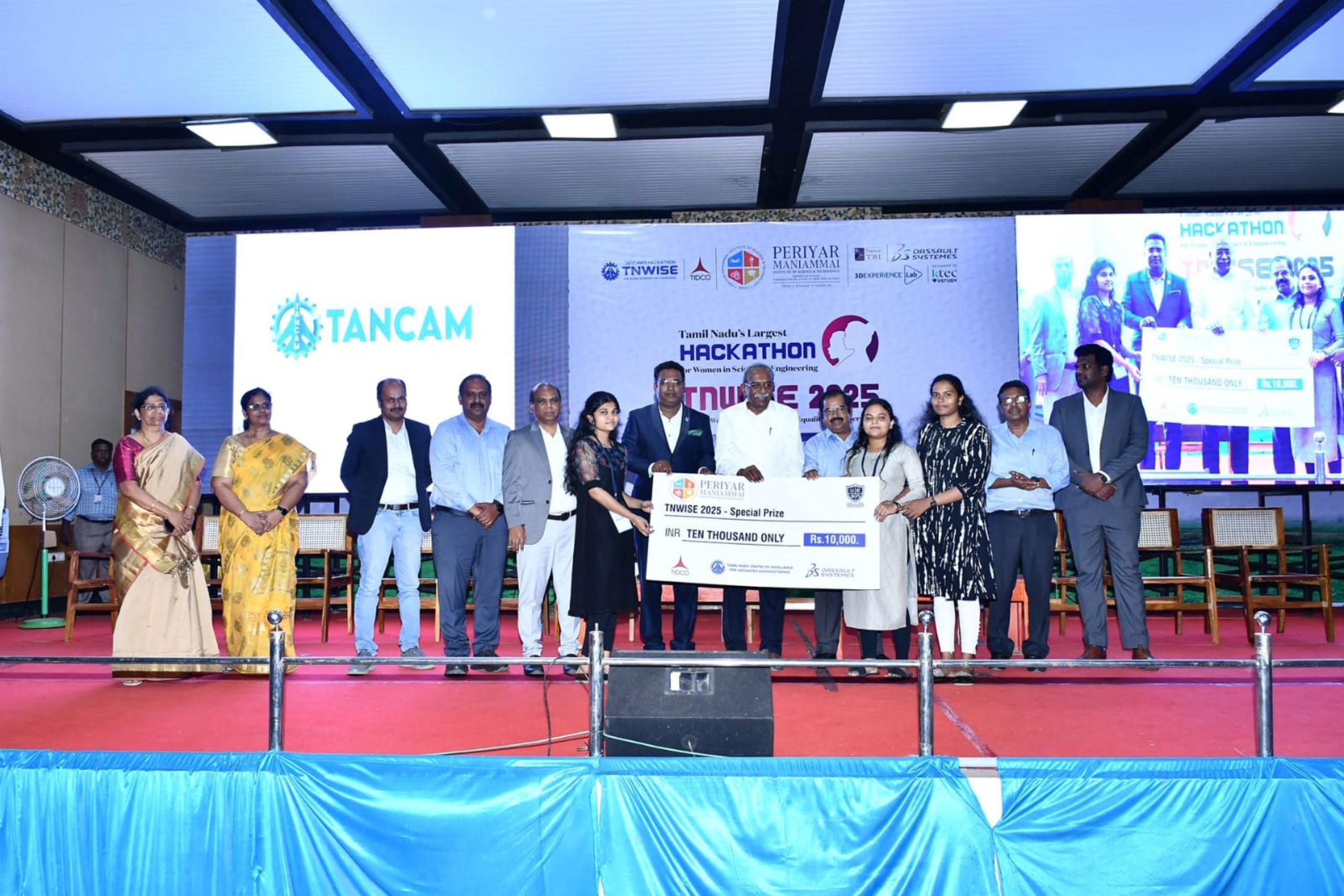  Cash prize of ₹10,000- Tamil Nadu Centre of Excellence for Advanced Manufacturing (TANCAM) (TNWISE 2025) - Sona College of Technology, Salem
